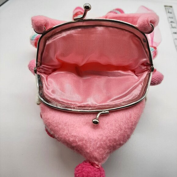 Pink Sock Monkey Purse Tutu Polka Dot Bow Flower Ballerina Plush Knit Handbag - Picture 4 of 4